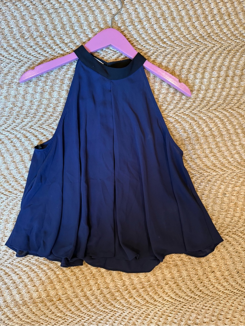 BCBGeneration Navy High-Neck Swing Halter Top